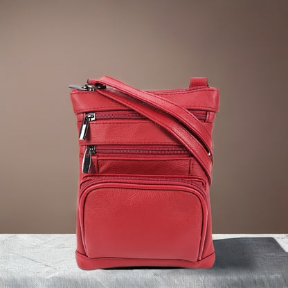 Genuine Leather Shoulder Bag, Adjustable Shoulder Strap Messenger Bag, Fashionable Handheld Design, Multifunctional Smartphone Storage Bag