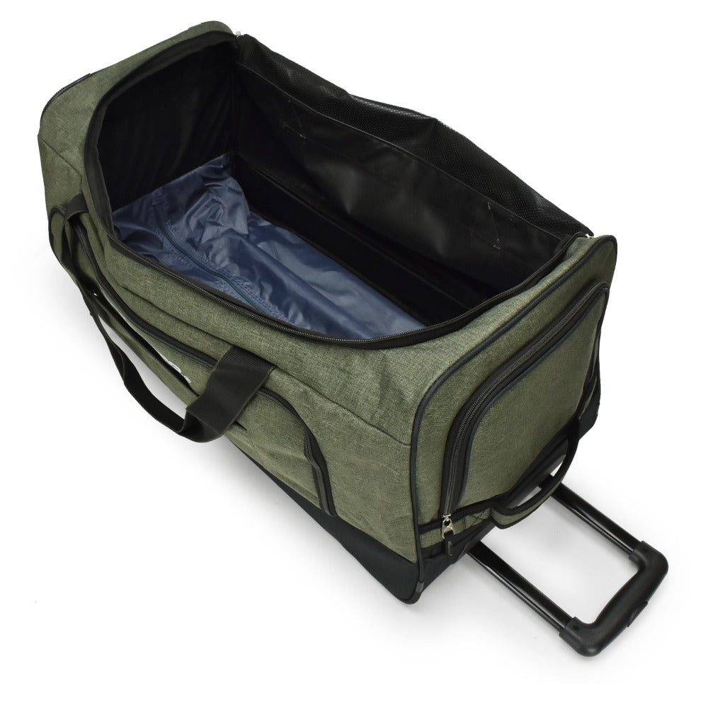 Pacific Gear Keystone 30" Polyester Upright Rolling Duffel Bag | Large Capacity, Lightweight, Retractable Handle & Recessed Wheels | Navy, Bright Red, Black, Grey, Purple, Olive - for Sports, Long Trips, & Camping