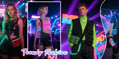 LED Crossbody Bag Small Light Up Purse Glowing Handbags Mini Shoulder Bags Women Luminous Wallet for Party