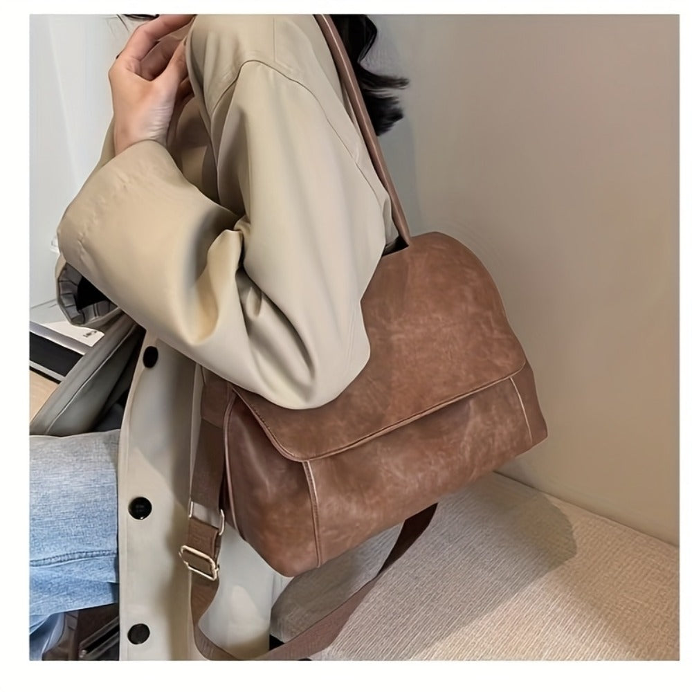Crossbody Bag for Women – Vintage Leather Satchel Handmade Top | Bag Vero – detail view 13