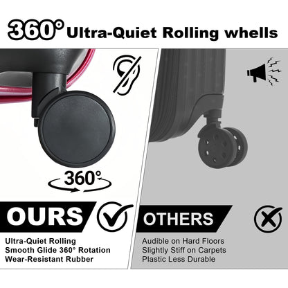 20in carry on luggage+luggage Bag Set, with cup holder and charger, with 360°Spinner Wheels TSA Lock and Adjustable Telescopic Handle Durable Travel Suitcases, Hardshell Luggage with Wheels, Vacation Packing, Travel Luggage Set, Sleek Design, Modern Lugga