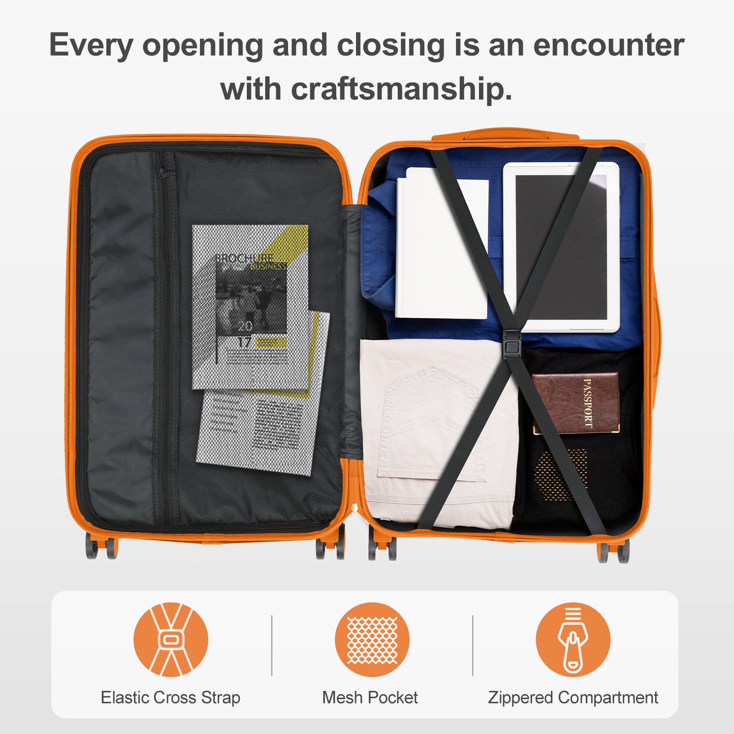 3 piece Luggage Set Wear-Resistance Hardshell Ligthwegt Spinner Wheels Suitcase Set with Tsa Lock, 3in1 Carry on luggage (20" 24" 28") for men and women
