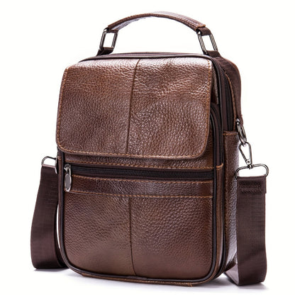 Men's Crossbody Bag – Genuine Leather, Large Capacity, for Travel & Work | Bag Vero – detail view 3