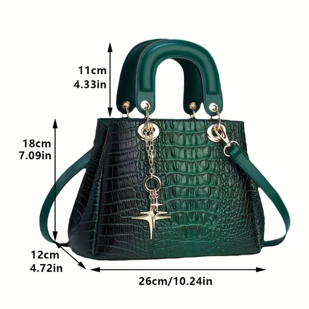 A Present for Mother And Family, a Chic And Elegant Women'S Bag Featuring a Crocodile Design, Perfect for Commuting, As a Messenger Bag, Or a Sophisticated Handbag
