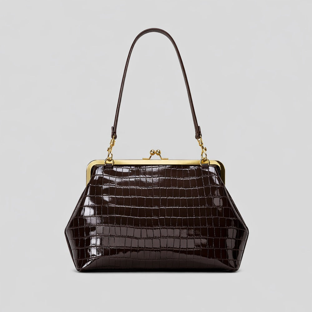 Luxury-inspired, Niche-design Large Clasp-closure Clutch Bag-spacious, Stylish, and Versatile. Metal-framed Evening Clutch-perfect for Birthdays and Holidays.