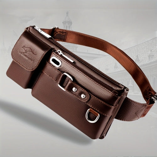 [Mother's Day Gift] Local Warehouse - 2026 Spring/Summer New Arrival - Multi-Compartment Casual Waist Bag, Mother's Day Gift, PU Crossbody Bag, Can Be Used As A Wallet, Cardholder, And Sports Chest Bag, Suitable for Everyday Casual Wear And Business Meeti