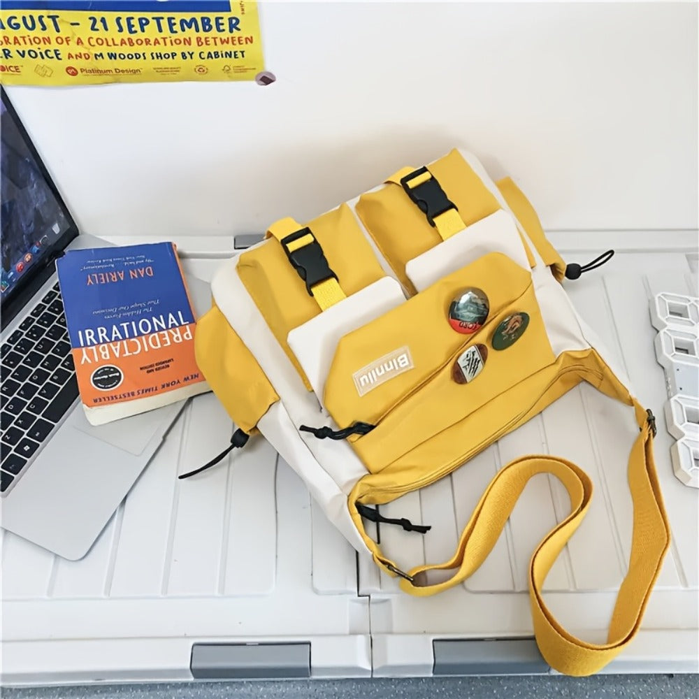 Crossbody Bag for Men And Women, Large Capacity Shoulder Bag, Casual Mailman Bag, Versatile Small Shoulder Bag (Badges And Pendants Not Included)