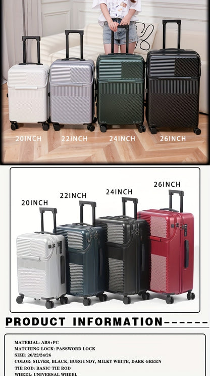 One Piece of Business Luggage Designed for Women, Featuring a Small 20-Inch Size Suitable for Boarding, a Lightweight Trolley Case with a Cup Holder, And a 24-Inch Travel Case Suitable for Both Men And Women Students