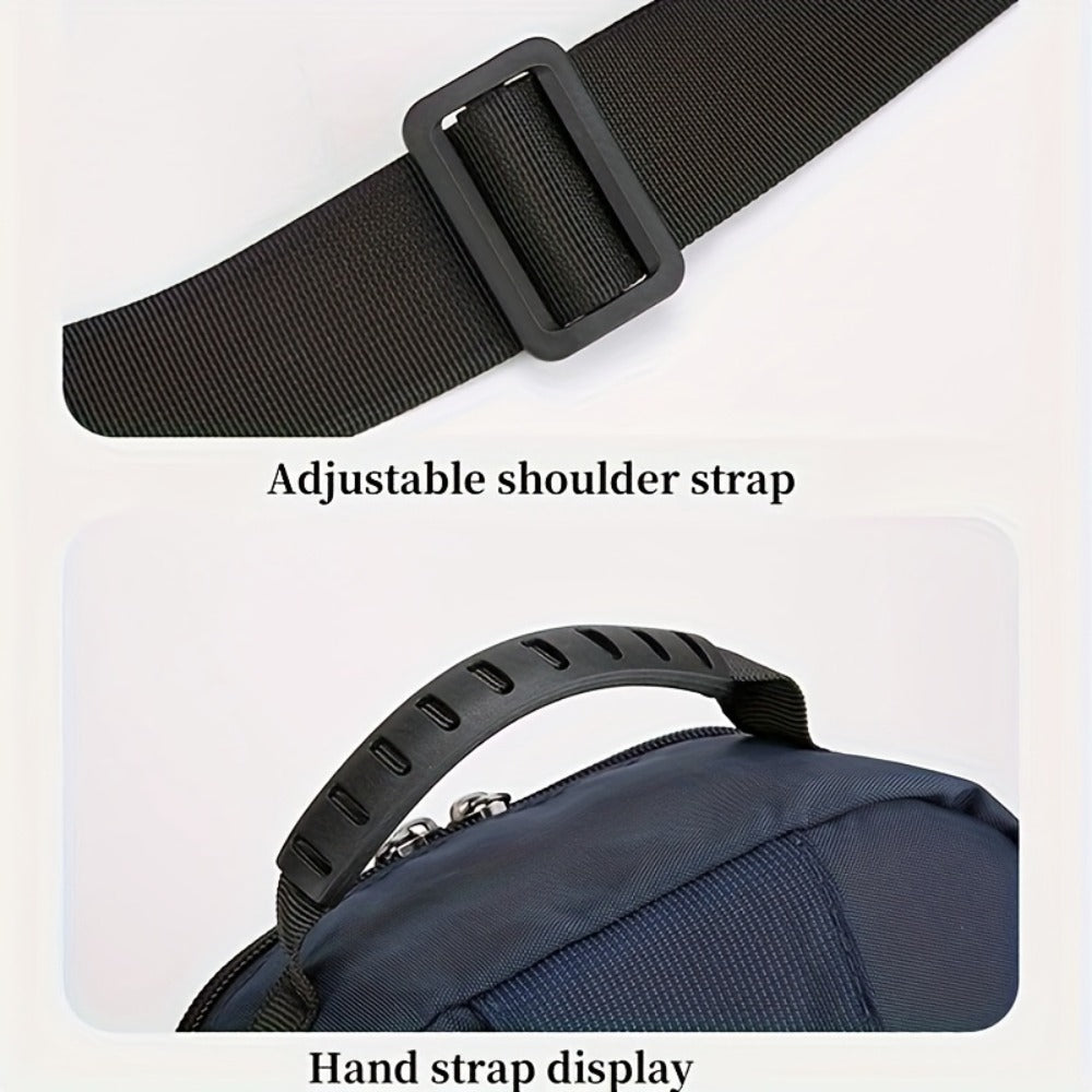 Men's Retro Belt Bag with Multi-Pocket & Anime Striped Strap - Durable Waist Pack Suitable for Commuting, Cycling, Outdoor - Wear-Resistant Hands-Free Waist Bag ()