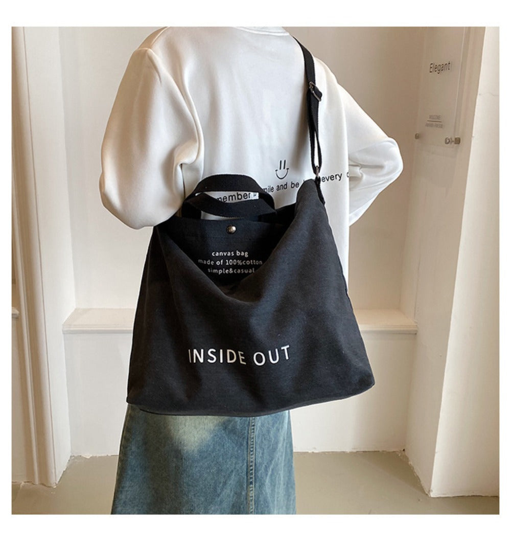 New Trendy Large Capacity Retro Shoulder Bag Female Student Portable Tote Bag Handbags for Women