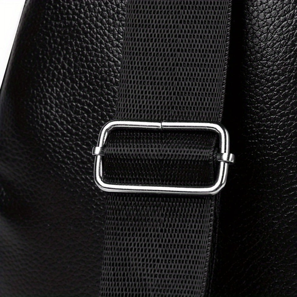 Men'S Sling Bag - Multi-Pocket Crossbody Chest Pack for Casual Travel, Brown Textured Design with Adjustable Strap And Secure Zipper Closures, Casual Chest Bag | Versatile Crossbody | Bag