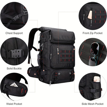 A Large Capacity Hiking Backpack, Suitable for Outdoor Camping, Mountain Climbing, And Long-Distance Travel. It Features Multiple Functions As a Handheld, Dual-Shoulder, Or Crossbody Sports Bag, Is Sturdy And Durable with a Shoe Pocket