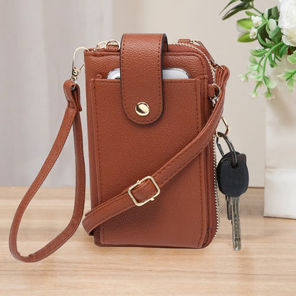 Tepilte Women's  Mobile Wallet, Crossbody Purse with Wallet Card Slot, Zipper Closure, Adjustable Shoulder Strap And Wrist Strap for Cell Phone, Credit Card, Keys,  Fashion Crossbody Backpack, Perfect for Daily Commute, Valentine's Day Gift