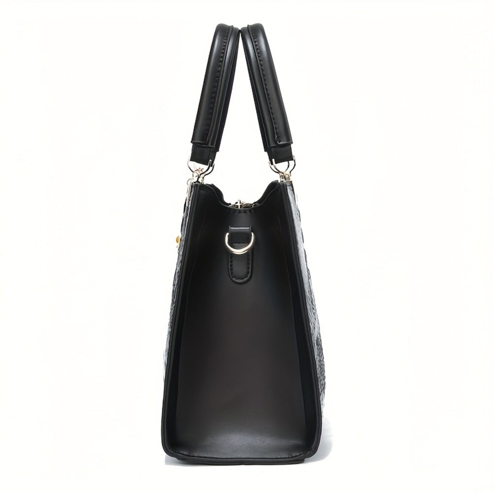 Atmospheric Alligator Pattern Female Steamed Bun Mother Bag 2pcs Fashion Large Capacity Handbag Purse
