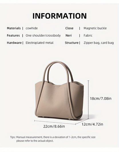 Cowhide Leather Vegetable Basket Bag New Luxury Leather Niche Design Shoulder Bag Crossbody Tote