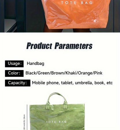 Women'S Tote Bags Lightweight Dupont Fabric, Double Layer, Durable Handle, Ideal For Everyday Use Classic Solid Color Handbag PVC Fashion Bag