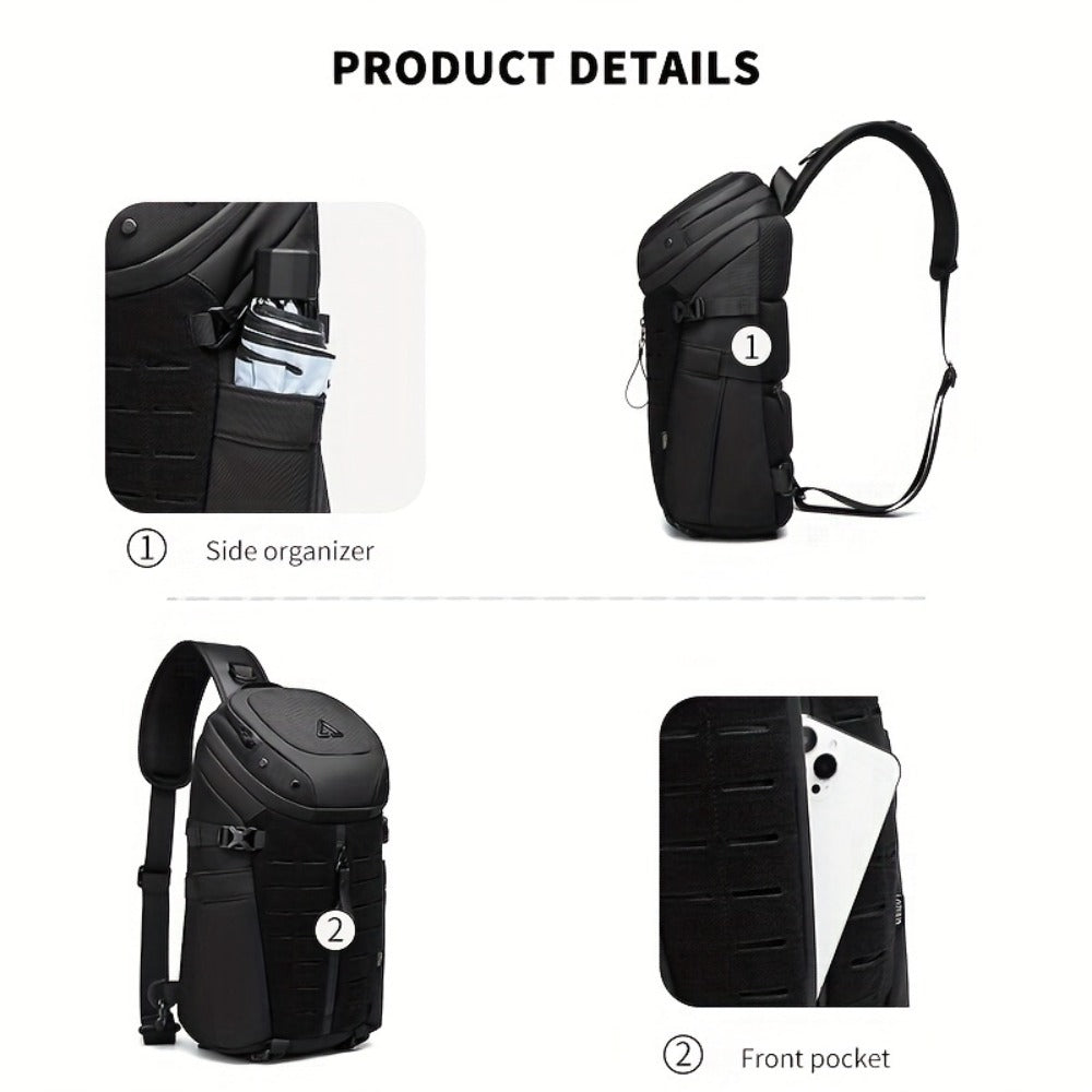 [Stylish Crossbody Bag] Resilver Men's Large Capacity Chest Bag, a Stylish Crossbody Bag Designed for Short Trips, Perfect for Men As a Fashionable Sling Or Shoulder Bag