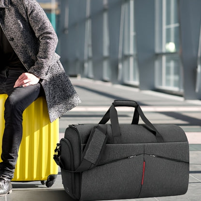 RAINSMORE Carry On Garment Bag Convertible Suit Travel Bag With Shoes Compartment Large Hanging Garment Duffel Bag Weekender Duffle Bag For Men Women, Black