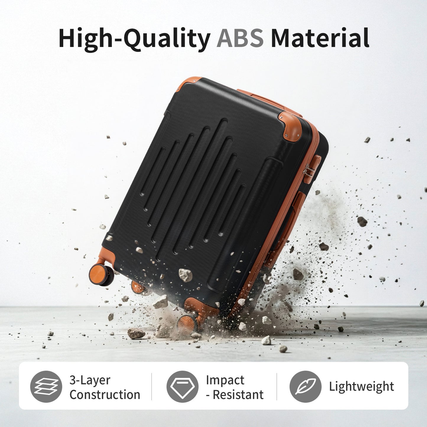 5-Piece Luggage Set Suitcases with Lock, 12/16/20/24/28 Inch Lightweight Trolley Case, Durable PP Material for Men Women, Ideal for Travel & Long Journeys
