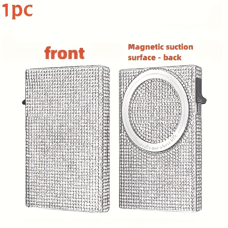 Chic And Sleek, This Diamond-Patterned Magnetic Wallet Is Ideal for Credit Card Users, Featuring RFID Protection for Added Security