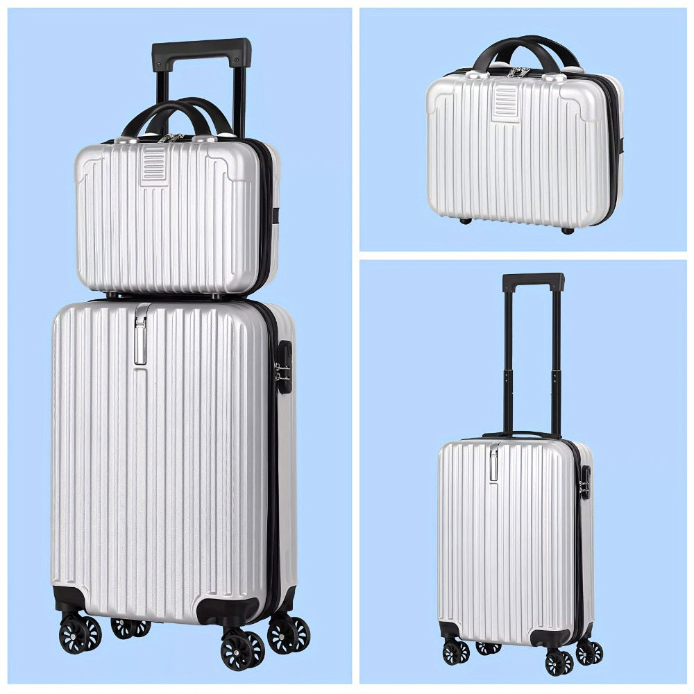 Carry On Luggage 20 Inch Suitcase Set 2 Piece With 14" Cosmetic Case, Hardside Carry On Suitcase 22x14x9 Airline Approved With Combination Lock & Spinner Wheels (20-Inch, rose Golden )