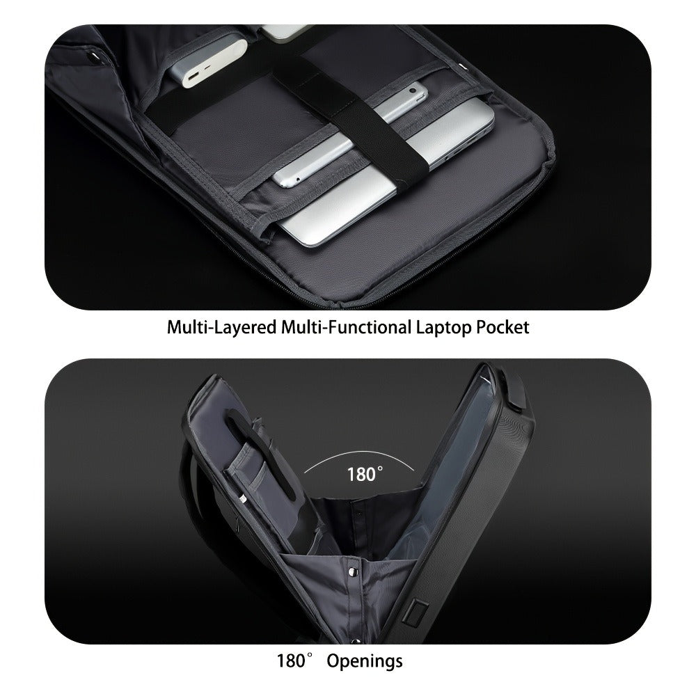 Resilvery New Ultra-Thin Men'S Business Backpack Hard Shell Backpack Laptop E-Sports Business Anti-Theft Computer Bag Hardcore Backpack