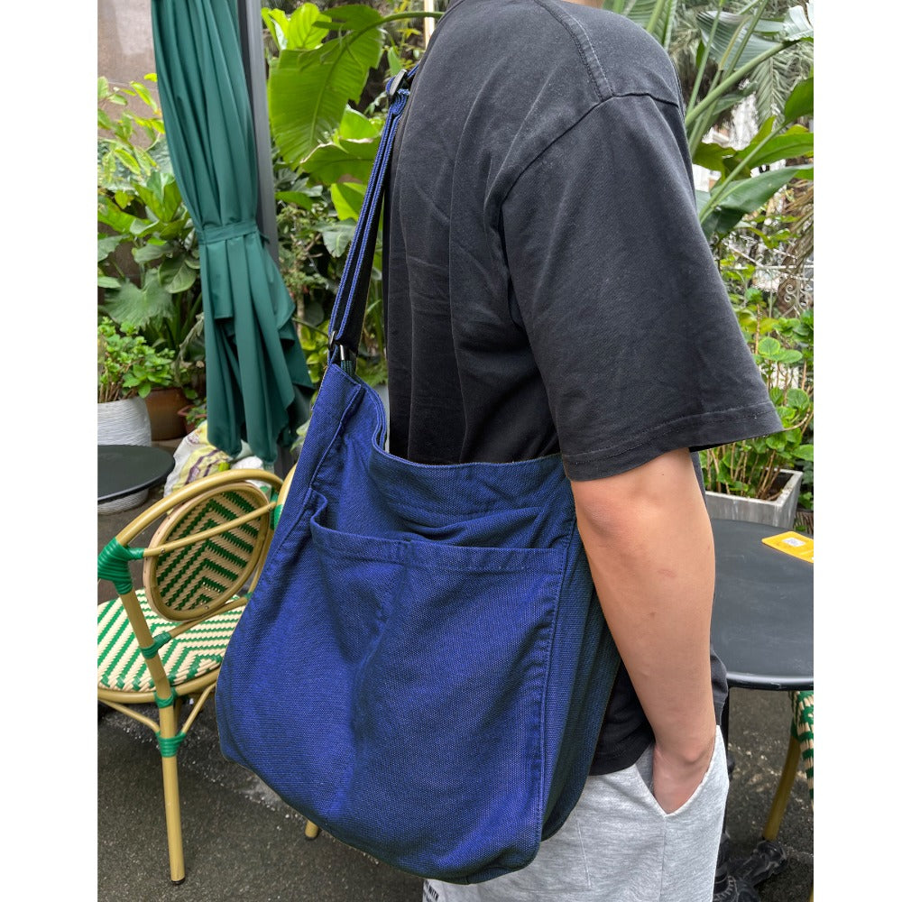 Canvas Hobo Crossbody Shoulder Tote Bag for Women and Men with Multiple Pockets - Casual Purse for Travel and Work