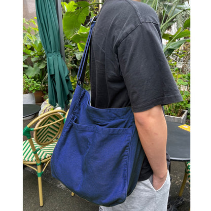 Canvas Hobo Crossbody Shoulder Tote Bag for Women and Men with Multiple Pockets - Casual Purse for Travel and Work