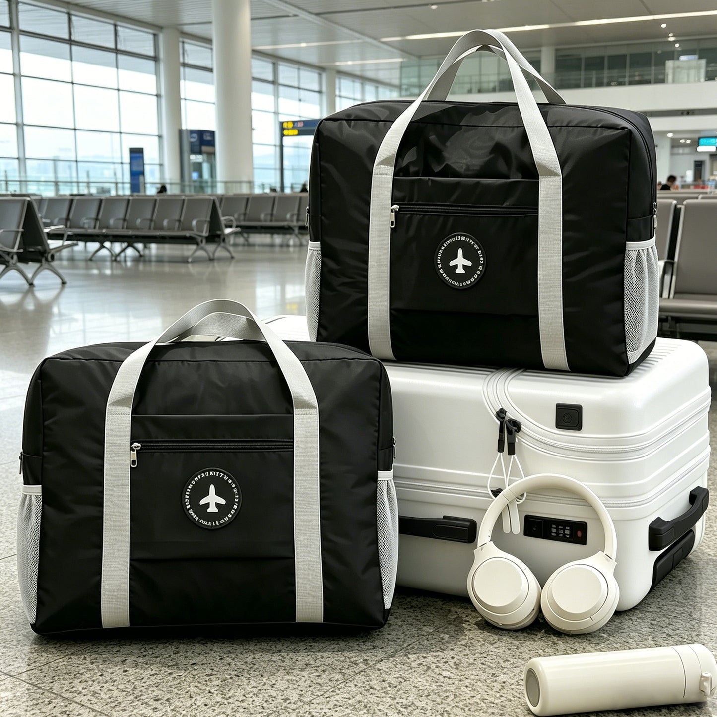 20in carry on luggage+luggage Bag Set, with cup holder and charger, with 360°Spinner Wheels TSA Lock and Adjustable Telescopic Handle Durable Travel Suitcases, Hardshell Luggage with Wheels, Vacation Packing, Travel Luggage Set, Sleek Design, Modern Lugga