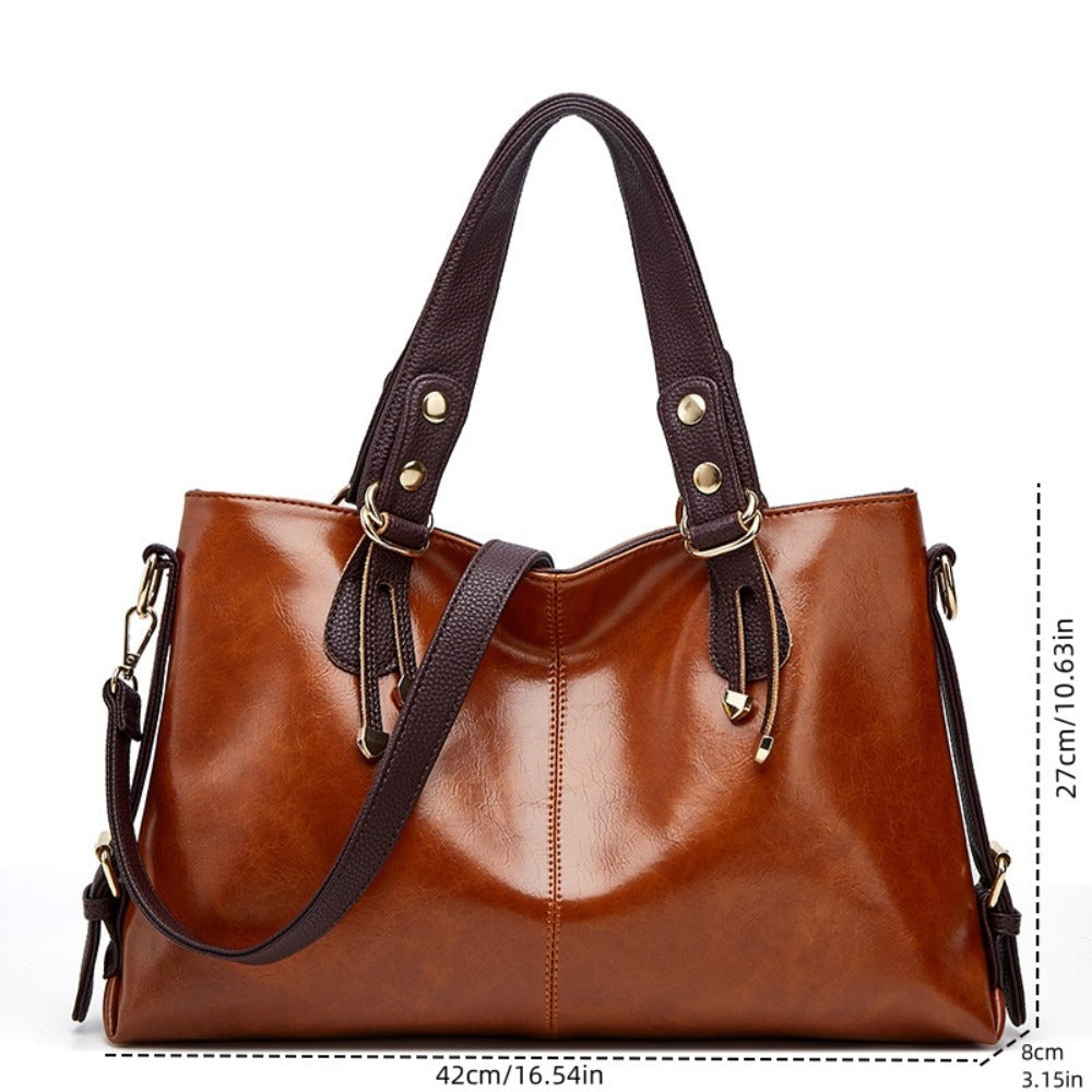 PU Elegant and Retro Women's Tote Bag, Large Capacity Women's Shoulder Bag, Smooth Fabric Crossbody Bag, High-quality Handbag, Suitable As A Gift