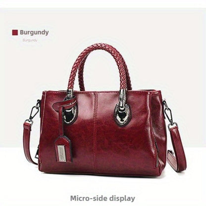 Women'S Vintage Large Capacity Hand Tote Bag - Single Shoulder Design with Detachable Straps, Perfect for Everyday Use