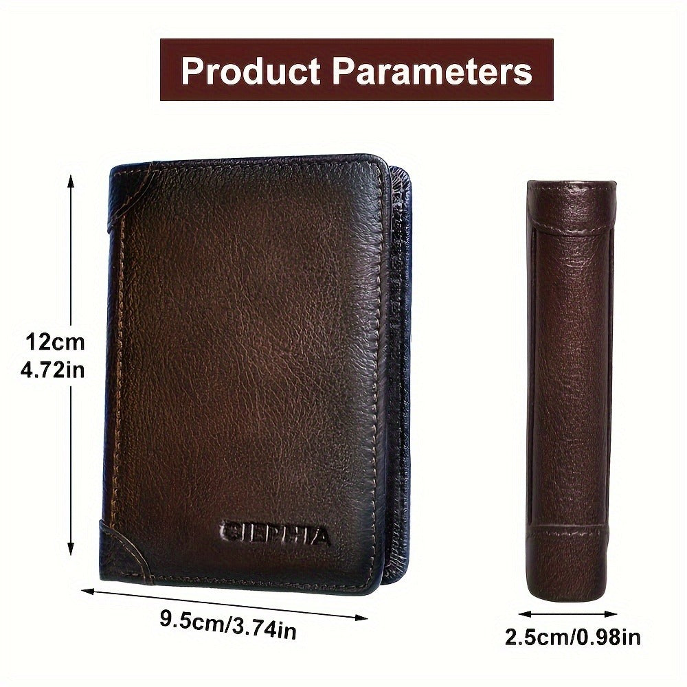 Men's Wallet – RFID Blocking, Oil Wax Cowhide Rfid Blocking | Bag Vero – detail view 12