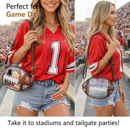 2026 New Stadium Approved Clear PVC Crossbody Bag Ideal For Concerts, Sports, And Outdoor Events Durable And Easy To Clean Features Front Zipper Pocket And Mesh Side Pockets.