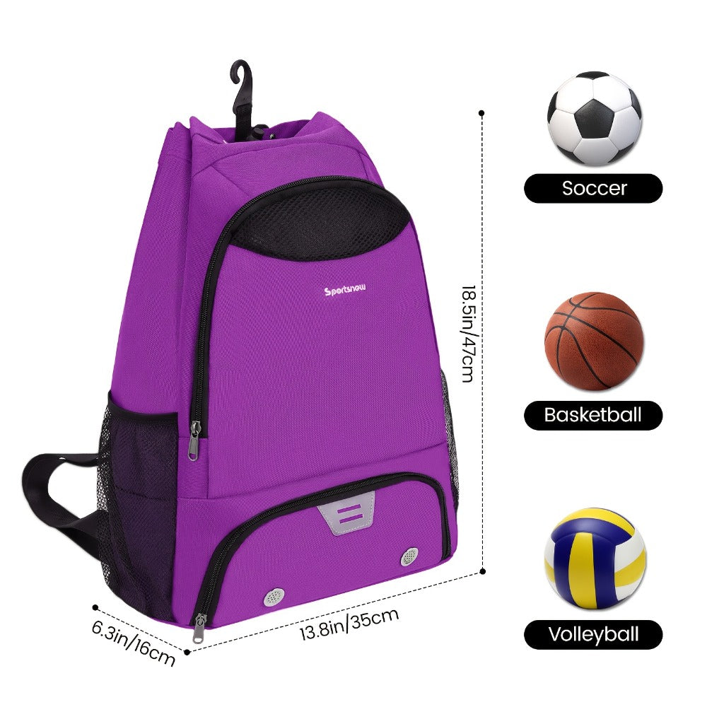 Basketball Backpack Gym Bag Sports Drawstring Bag Lightweight Ventilated Bag Swimming Backpack Beach Backpack for Women Men Backpack for Soccer & Volleyball Football Includes Shoe & Ball & Laptop Compartment