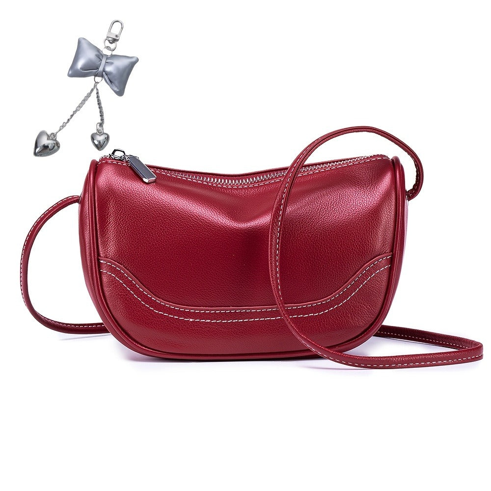 Premium Genuine Leather Crossbody Bag - Luxurious, Versatile, And Spacious with Ample Storage - Handbag Purse Cross Body Organizer Smart Phone Pockets