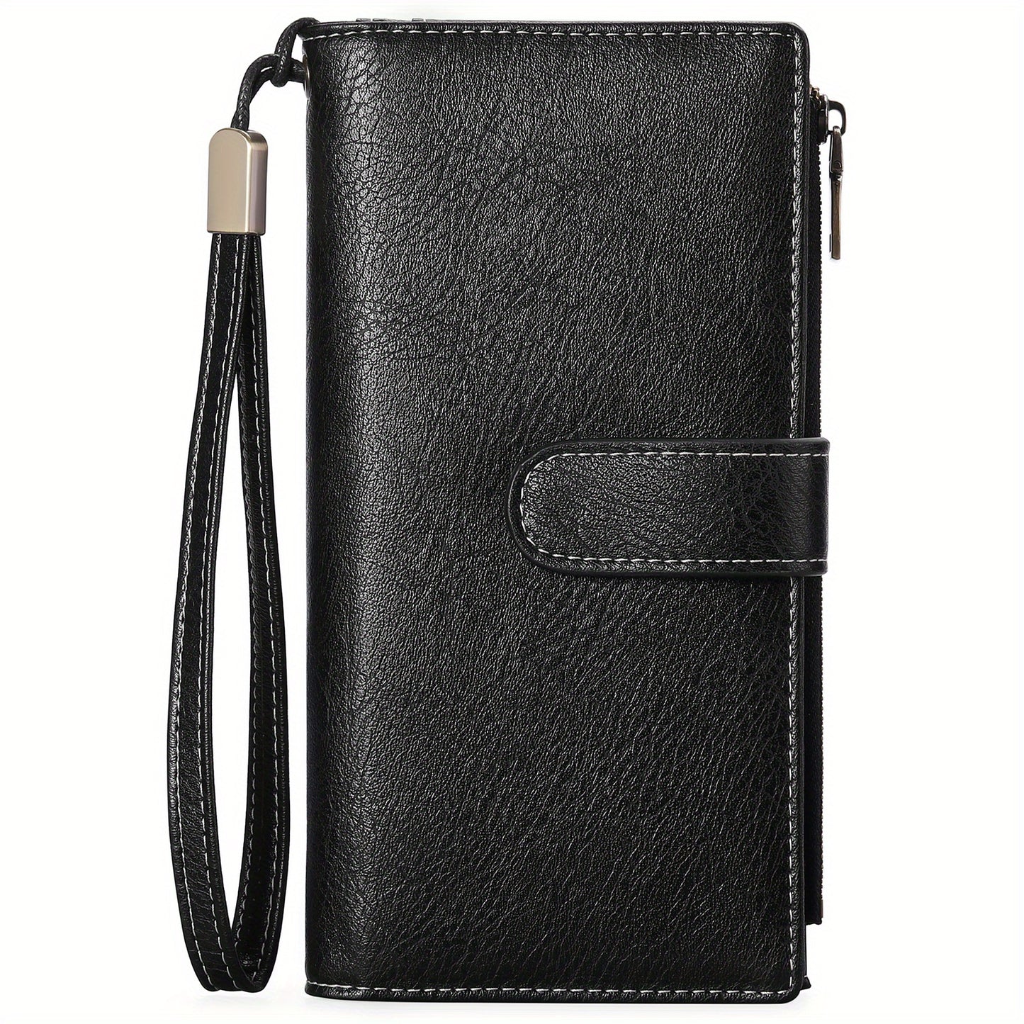 Ladies' Wallet Featuring a Double Zipper Compartment, Designed for RFID Protection, Serves As a Card Holder And Clutch Bag, Equipped with Numerous Card Slots, Ample Storage Space, Includes a Wrist Strap And Comes in a Gift Box