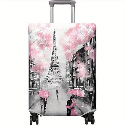 Travel Luggage Cover Suitcase Protector Fits 18-32 Inch Luggage Wheel Covers Patterned Travel Related Items Flower Luggage Protector Elastic Luggage Anti-Scratch S-XL Suitcase Cover M