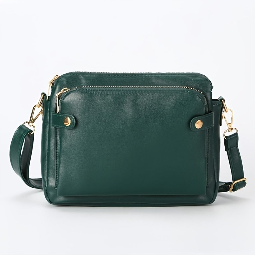 Cross-border Popular Bags Women's Bags European and American Retro Three-layer Messenger Bags Three LayerLeather，Perfect for Valentine's Day, Mother's Day, and as a Gift for Girlfriends and Mothers. Suitable for Various Occasions