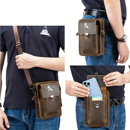 Authentic Leather Upper Layer Cowhide Vintage Crossbody Bag, Premium Waist Pouch, Long-Lasting And Crease-Resistant, Perfect for Gifting
