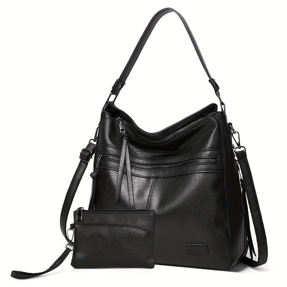 Trendy Double Zipper Tote Bag for Women, Suitable for Casual Use, Can Be Worn As a Shoulder Or Crossbody Bag, Popular in Europe And The United States