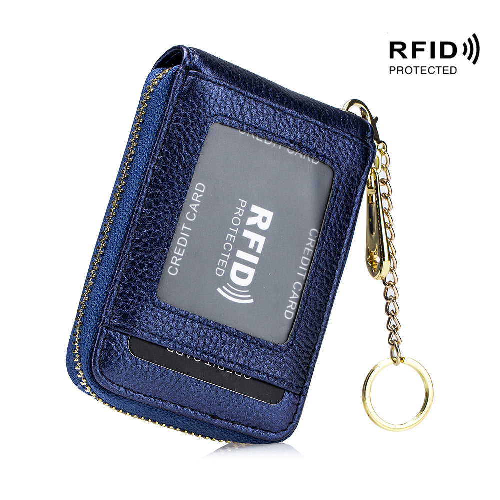 Secure RFID Blocking Premium Wallet - Multiple Compartments Card Holder with Zip Around Design - Stylish Casual Style for Everyday Use