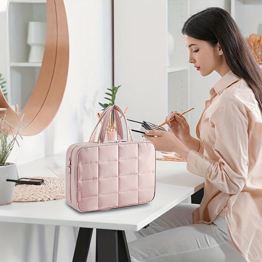 YinPin Travel Toiletry Bag, Hanging Travel Toiletry Bag with Jewelry Organizer Compartment Large Makeup Bag, PVC High Quality Cosmetic Travel Bag Trips Camping Bathroom