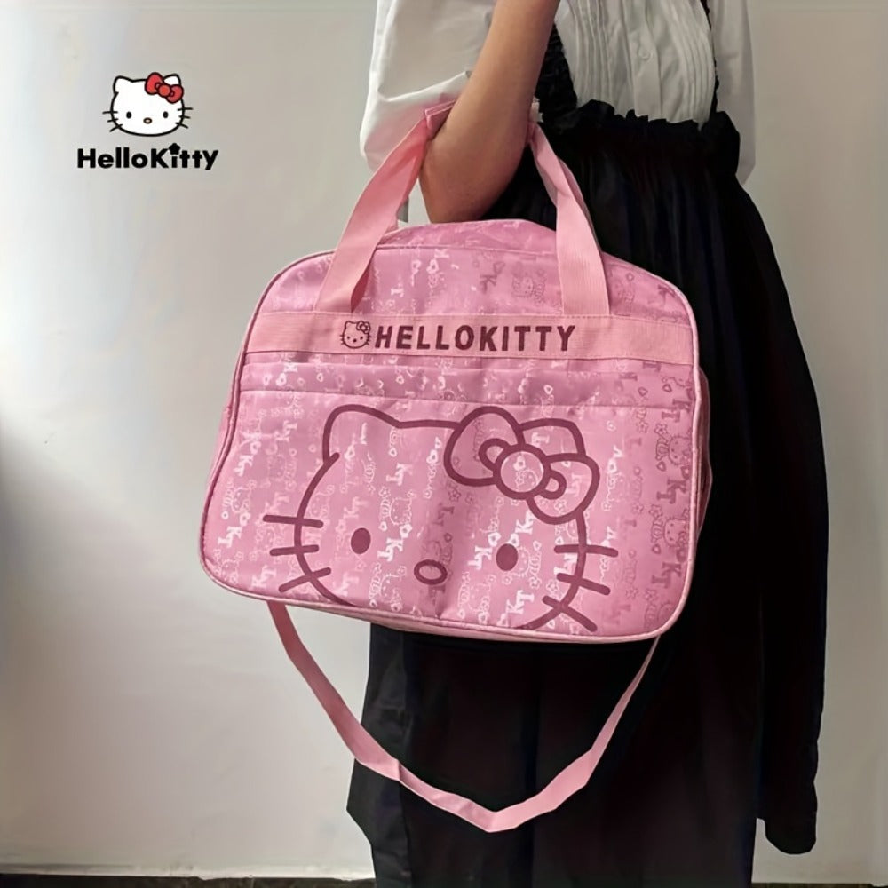 This Hello Kitty Travel Bag Is A Large-capacity Travel Duffel Bag, for Weekend Trips, Graduation Storage, And Can Be Carried Around. It's Suitable for Travel, Sports, Gym Workouts, And Can Also Be Used As An Overnight Travel Bag.