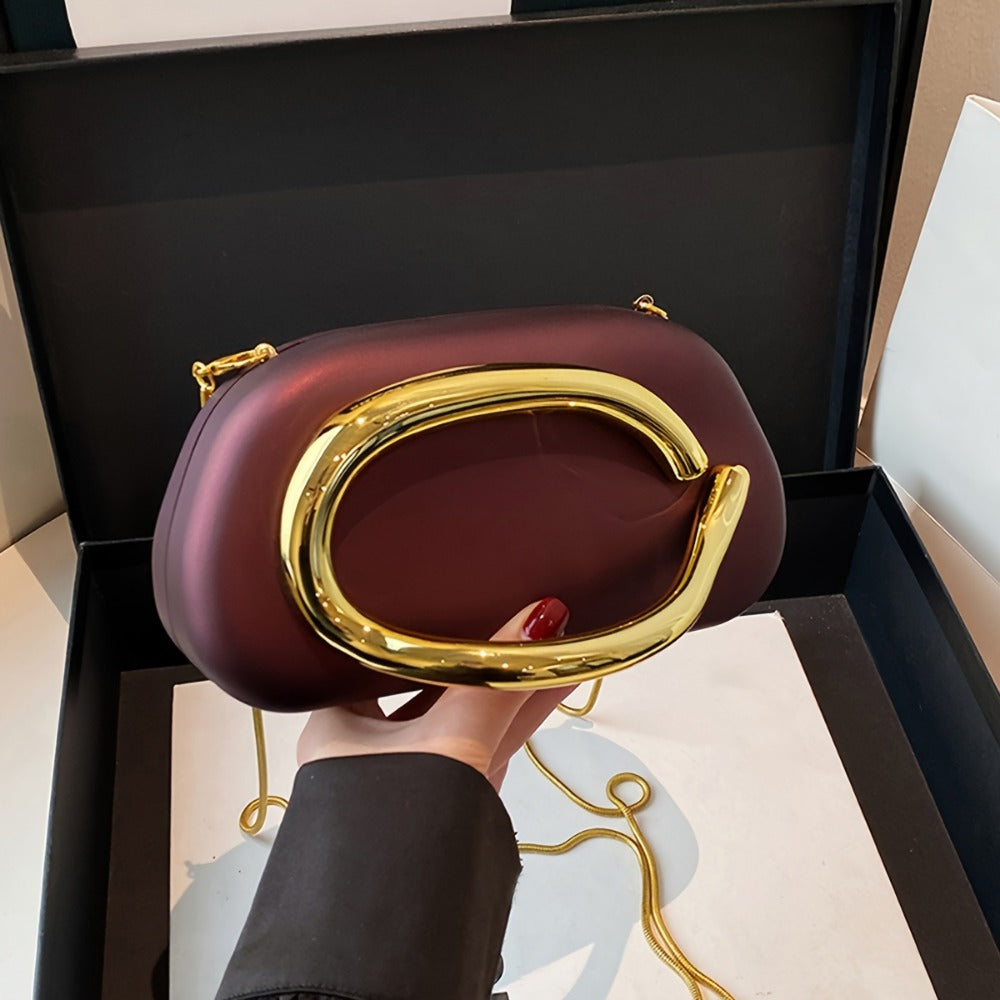 Women's Wallet – Acrylic Evening Clutch Golden Metal | Bag Vero – detail view 20