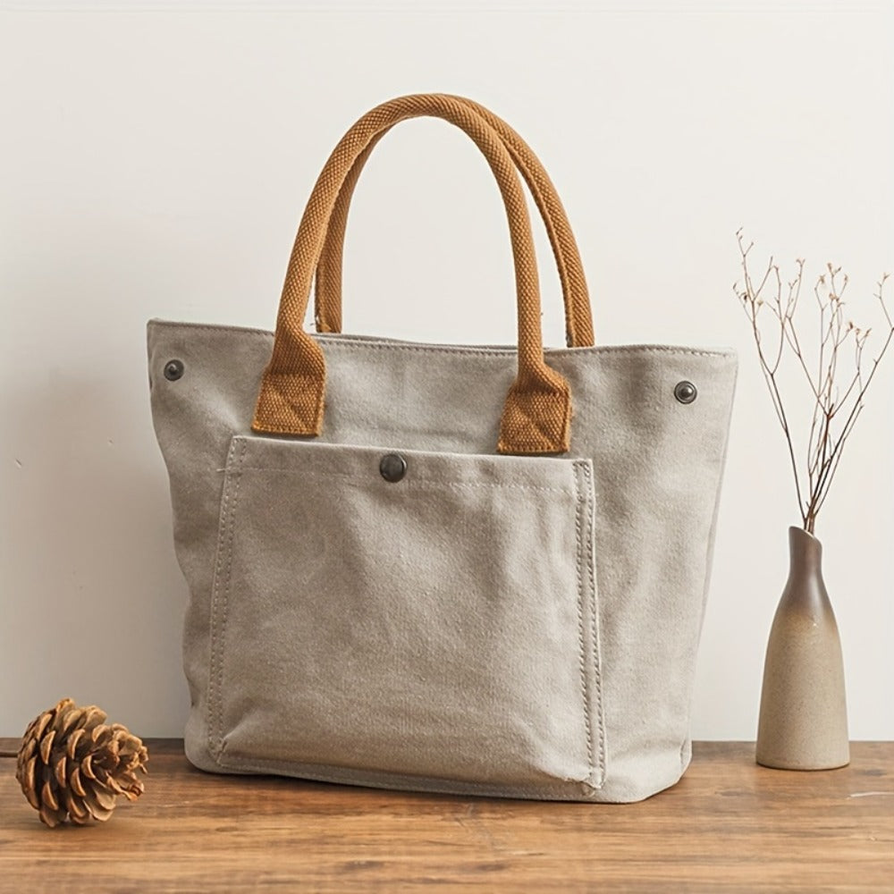 Thickened Handbag; Simple And Leisure Hand-held Bag; Vintage Literary Style Fabric Bag; Bag for Commuting.