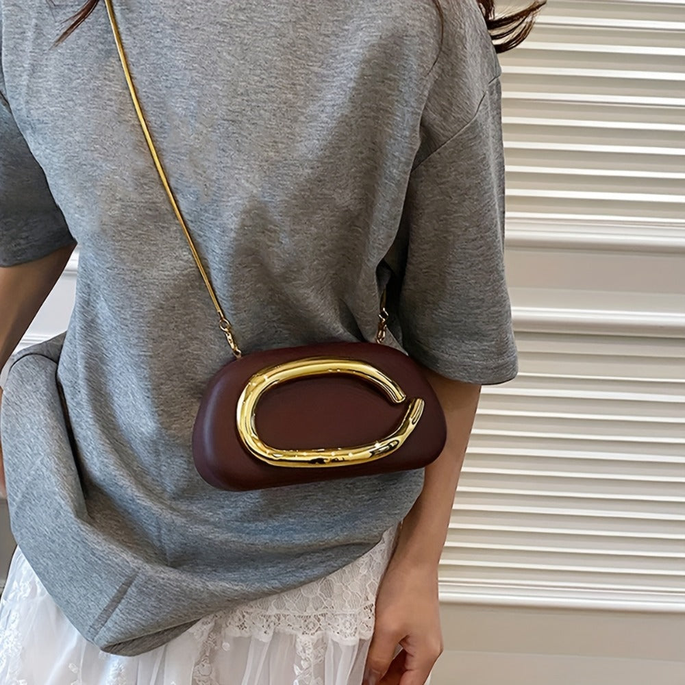 Women's Wallet – Acrylic Evening Clutch Golden Metal | Bag Vero – detail view 31
