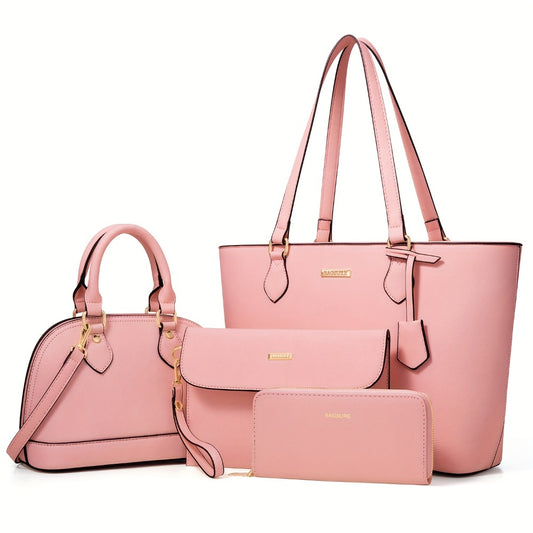 Set of 4 Stylish Handbags for Women, Including Purses, Wallets, Tote Bags, And Crossbody Bags, Perfect As a Valentine'S Day Gift for Ladies And