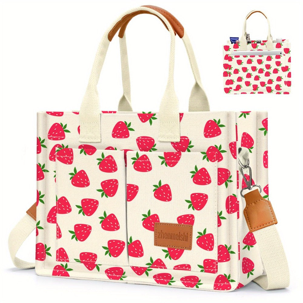 Tote Bag for Women, with Zipper Closure, Large Capacity Individual Compartments, Detachable Strap & Bottom, Multi-Purpose for Travel, Work, Shopping & College, Ideal Gift Option