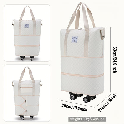 Rolling Duffle Bag with Wheels And Handle, Expandable Travel Duffel Bag Luggage Bag, Foldable Travel Bag with Wheels Rolling Carry on Bags, Large Wheeled Luggage
