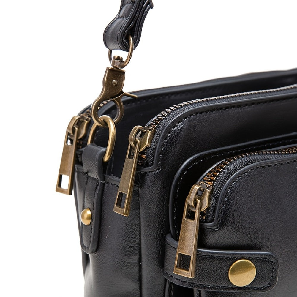 New PU Soft Handbag for Women, Three-Tier Purse, Crossbody Clutch, Premium Quality Multi-Layer Card Holder, Versatile Women'S Shoulder Bag
